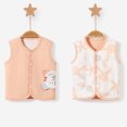 thumbnail image 4 of 2025 Baby Vest For Girls & Boys Kid's Spring And Fall Spring Cotton Reversible Vest Jacket Sleeveless Undershirt Orange, 4 of 4
