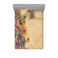 thumbnail image 2 of Tribal Bedding Set with Sheet & Covers, Traditional Folk Art Pattern with Hand Drawn Spiral Colorful Forms Image, Printed Bedroom Decor 2 Shams, 4 Sizes, Multicolor, by Ambesonne, 2 of 3