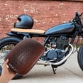 thumbnail image 1 of SKISUNO Brown PU Motorcycle Rear Seat Cushion with 8 Suction Cups Vintage Style Durable Waterproof, 1 of 6