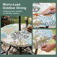 thumbnail image 5 of Round Outdoor Tablecloth with Umbrella Hole and Zipper, Brown Coastal Tablecloth with Elastic Waterproof, Teal Grey Sea Coral Starfish Nautical Patio Table Covers for 31" - 35" Picnic Pool Tables, 5 of 9