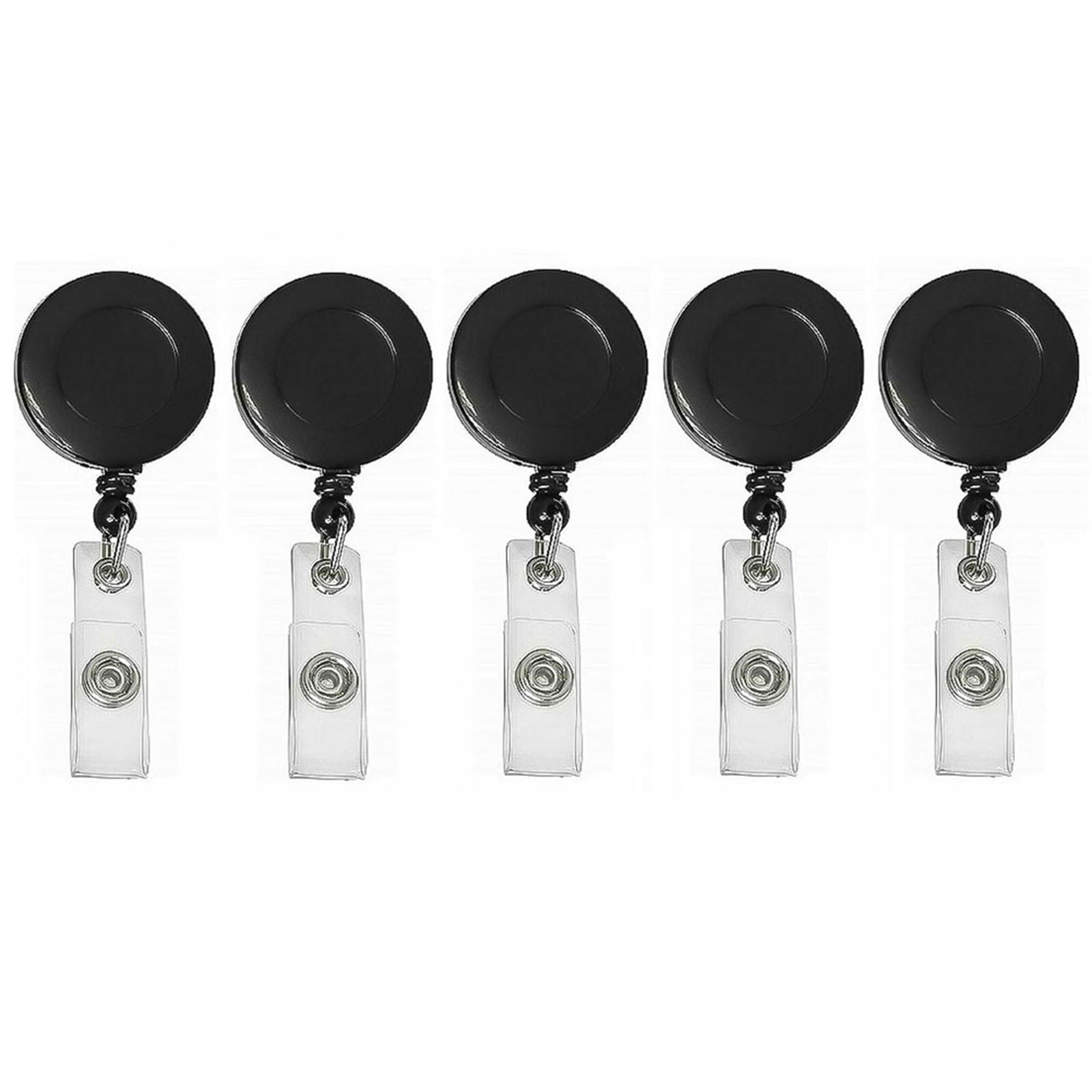 5 Pack Badge Holder Reels Retractable Belt Clip On Retractable ID Card ...