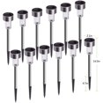 thumbnail image 6 of Solar Lights Outdoor, 12Pack Stainless Steel Outdoor Solar Lights - Waterproof, LED Landscape Lighting Solar Powered Outdoor Lights Solar Garden Lights for Pathway Walkway Patio Yard & Lawn, 6 of 7