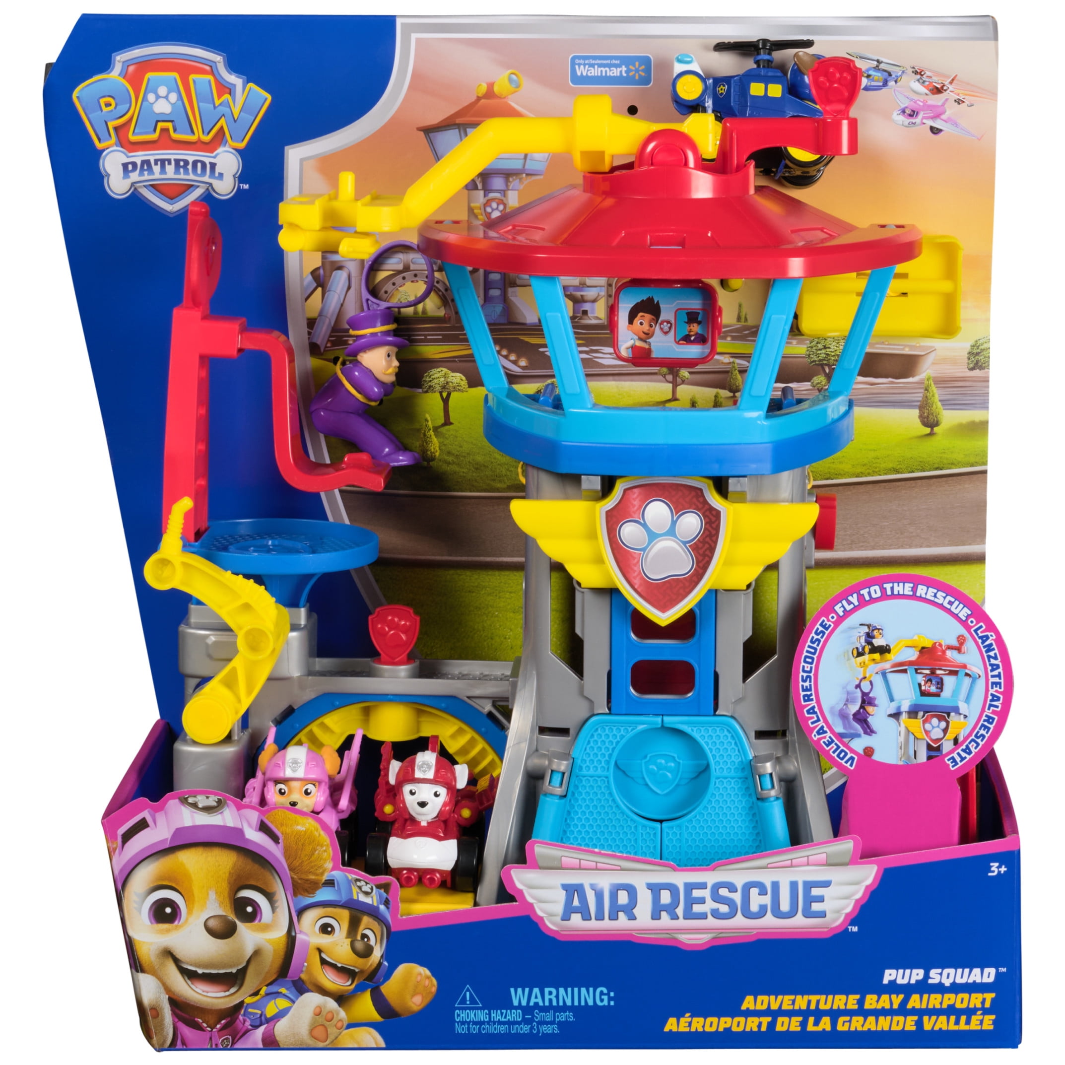 PAW Patrol: Air Rescue, Pup Squad Airport Playset with Chase, Marshall & Skye Vehicles for Kids Ages 3+