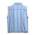 thumbnail image 2 of Mens Casual Ripped Denim Vest Classic Trucker Button Down Sleeveless Jean Waistcoat, 2 of 4