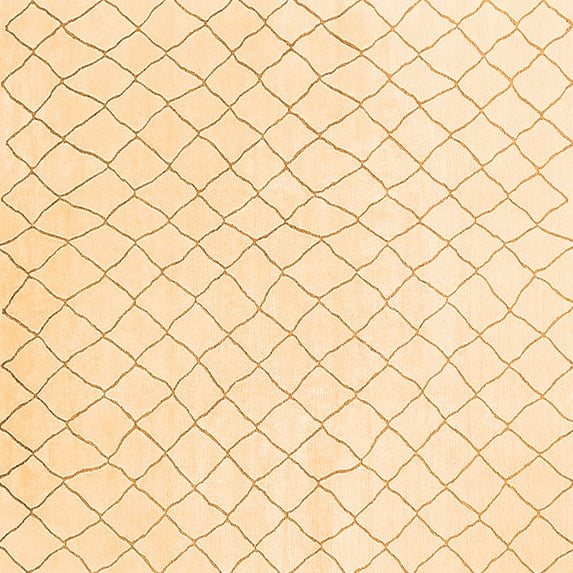 Ahgly Company Indoor Square Oriental Orange Industrial Area Rugs, 5' Square