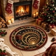 thumbnail image 2 of Christmas 3D Rug Round Optical Illusion Non-Slip,Non-Slip & Wear-Resistant, Machine Washable, Indoor Entryway Use, Festive Holiday Decor, 2 of 5