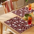 thumbnail image 4 of Red Flower Placemats Set of 1, Country Retro Pastoral Floral Leaf Pattern Non-Slip Place Mats Washable Table Mats for Kitchen Dining Table Decorations Indoor/Outdoor, 4 of 9