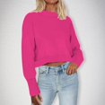 thumbnail image 2 of biudgviw Cropped Sweatshirts for Women Crew Neck Fleece Lined Pullover Long Sleeve Cute Crop Tops Going out Fall Clothes, 2 of 6