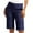 19# Navy, variant on HKYNLAG Bermuda Shorts for Women Knee Length Dressy Casual High Waisted Chino Shorts Straight Leg Hiking Vacation Long Shorts Dark Purple L