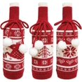 thumbnail image 2 of Set Of 3 Wine Bags, Drawstring Bottle Bag Gift Bag, Wine Bottle Gift Bags, Christmas Wine Bottle Cover Christmas Wine Gift Bag Christmas Table Decorat, 2 of 5