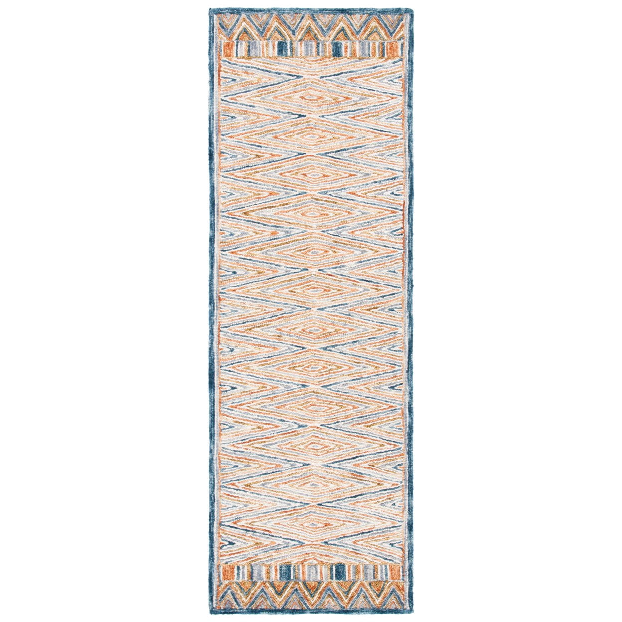 SAFAVIEH Aspen Millicent Geometric Diamonds Wool Area Rug, Gold/Rust, 5' x 8'
