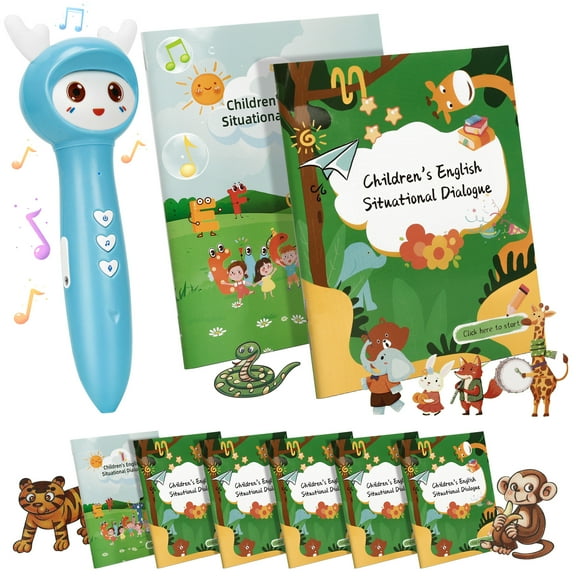 XUEYU Learn-to-Read Talking Pen, Phonics Learning Set with 8 Interactive Books & Educational Games, Early Reading Toy with Fun Facts & Nursery Rhymes for Kids