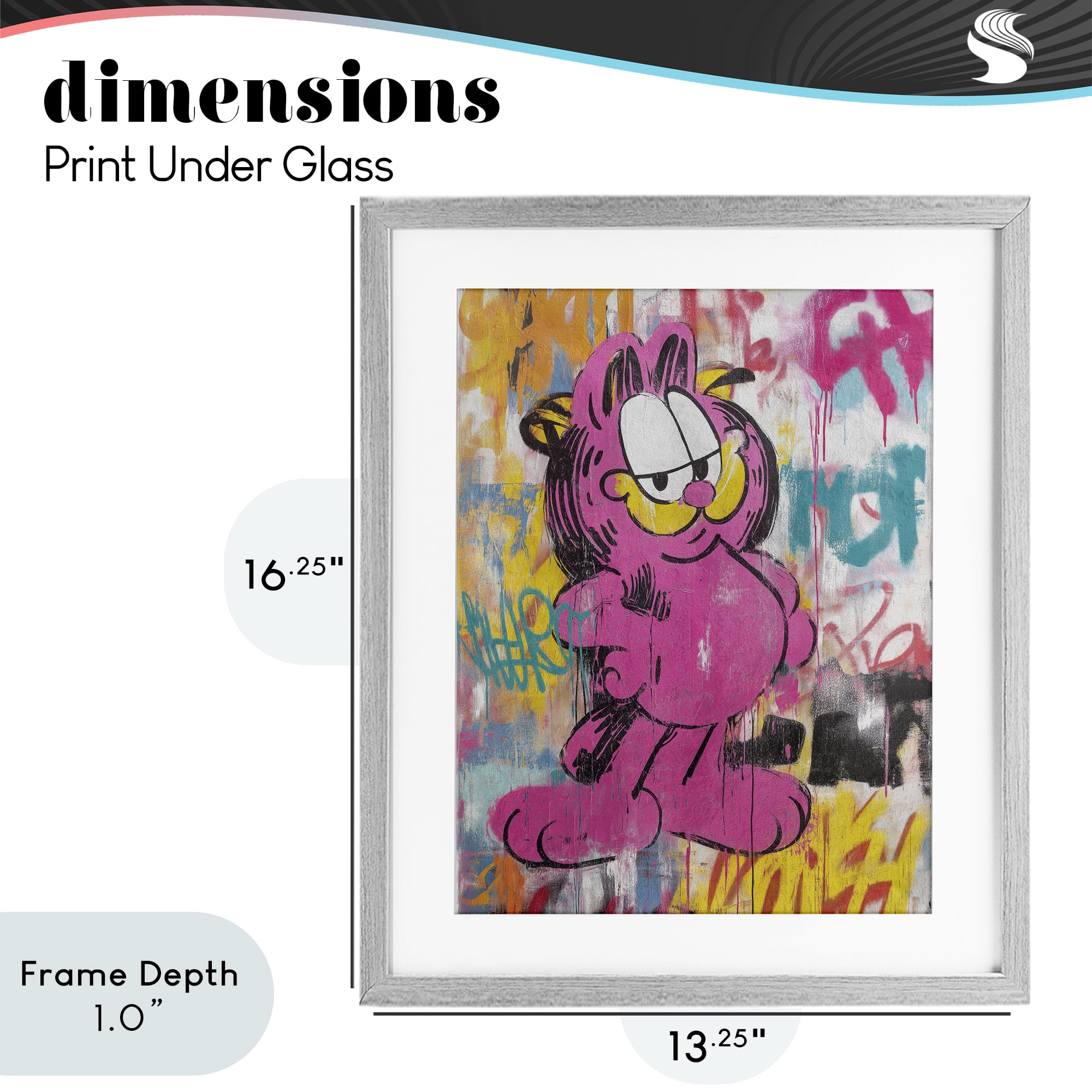 Stupell Industries Lazy Cat In City Modern Urban Gray Framed Print Under Glass, design by Svetlana Aleynikova