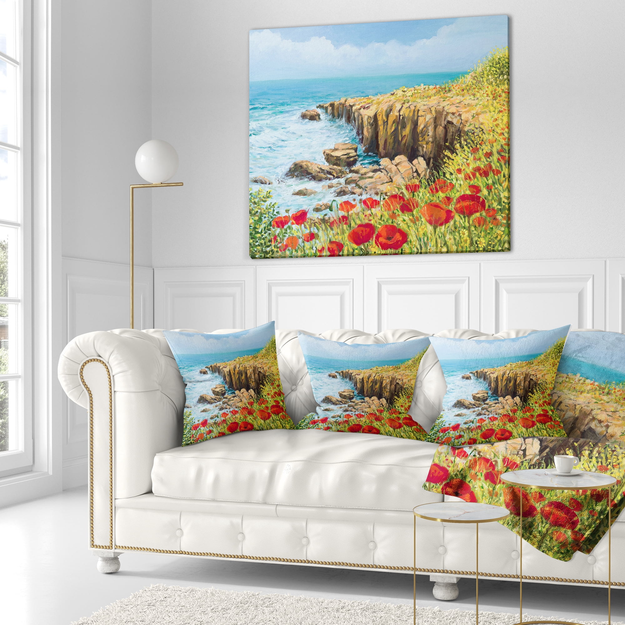 Designart Summer Breeze - Landscape Printed Throw Pillow - 18x18