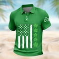 thumbnail image 4 of Ceisia Men's St. Patrick's Day Polo Shirt Collection | Shamrock American Flag Print | Casual Short Sleeve Collared Tops Gift, 4 of 5