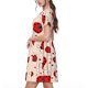 thumbnail image 2 of Fotbe Red Ladybug Vestido Largo de Moda para Mujer, Vestido Tipo Camiseta con Manga Corta y Estilo Casual a Rayas y Bloques de Color, 2 of 6