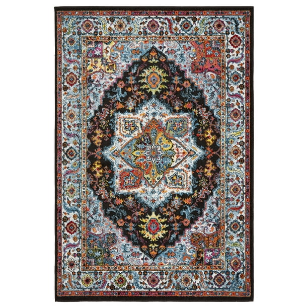 Blue Medallion Persian Area Rug 7, Blue And Green Area Rugs 5 215 7 Sage