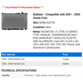 thumbnail image 2 of Radiator - Compatible with 2001 - 2005 Honda Civic 2002 2003 2004, 2 of 2