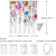 thumbnail image 4 of Watercolor Floral Shower Curtain, Colorful Flowers Bathroom Curtain with Hooks 72" W x 72" H Machine Washable Fabric Bathroom Decor, 4 of 6