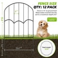 thumbnail image 4 of Garden Fence Metal Rustproof Decorative Fence, 12 Pack Black 13''L x 23"H , Arched, 4 of 9