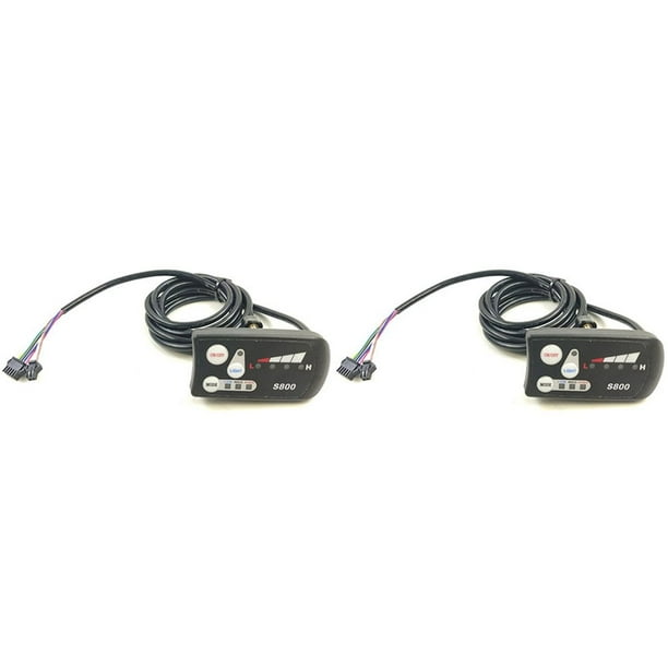 2X Bicicleta Eléctrica LED S800 Pantalla 36V 48V Bicicleta Eléctrica Pantalla de Panel de Control Inteligente Pieza de Bicicleta Eléctrica