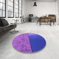 thumbnail image 4 of Ahgly Company Tapis Rond Lavable en Machine Intérieur Transitionnel Violet, 7 Pieds Rond, 4 of 7