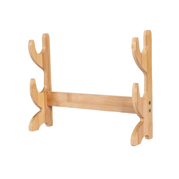 Soporte de exhibición horizontal de flauta de escritorio de estante de almacenamiento de madera duradera para gabinete 2 niveles perfke Soporte de exhibición