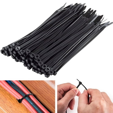 Hyper Tough 8 inch 75lb Cable Ties UV Resistant Black 100 Count