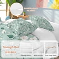 thumbnail image 2 of 3 Piece White Teal Spring Floral Duvet Cover Set Twin Size,Microfiber Comforter/Quilt Cover with Corner Ties and 2 Pillowcases,Watercolor Flowers Summer Botanical Soft Bedding with Zipper Closure, 2 of 8
