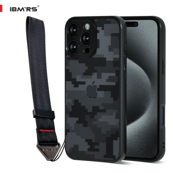 IBMRS Compact Case for Apple iPhone 16 Pro (2X Military Grade Drop Tested / 4ft Drop Protection) - Clear Black camo