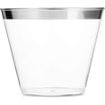 thumbnail image 2 of 600 Piece Silver Dinnerware Set -100 Silver Rim 10 inch Plastic Plates 100 Silver Rim 7 Inch Plates -300 Silver Plastic Silverware -100 Silver Plastic Cups -100 Guest Disposable Silver Dinnerware Set, 2 of 8