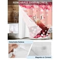 thumbnail image 5 of No Hook Shower Curtain with Snap-in Liner, Pink Mountains Waterproof Fabric Bathroom Curtains, Modern Aesthetic Cherry Blossoms Cranes Bath Curtains & Mesh Top Window Narrow 36"x78", 5 of 9