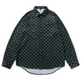 thumbnail image 1 of Camisa a cuadros para hombre Manga larga Suelta Casual Cuello vuelto con bolsillos Camisa a cuadros Outwear Negro L, 1 of 8