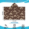 thumbnail image 2 of Brown Cartoon Dinosaurs Fossils Pattern Hooded Bath Towel，50"x30" for Ages 3 To 12 Kids, Quick Dry Lightweight Soft Microfiber Hood Beach Towel Cover Up for Kids, 2 of 7