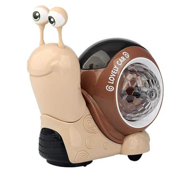 Wizlet Electric Snail Toy, Toddler Luminous Snails Toy Cute Crawling Snail Toys with Music and Light Christmas Birthday Gifts Brown