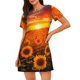 thumbnail image 1 of Disketp Sunset Golden Sunflower Field para Camisón Corto de Manga Corta para Mujeres, Camisón Cómodo con Escote Redondo, Bonito y Confortable, 1 of 6