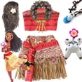 thumbnail image 2 of Disfraz de princesa Moana de Disney para niñas, disfraz de dos piezas para carnaval, cumpleaños, playa, fiesta hawaiana, 2 of 5