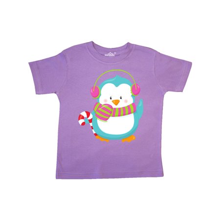 

Inktastic Cute Penguin Blue Penguin With Candy Cane Gift Toddler Boy or Toddler Girl T-Shirt