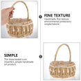 thumbnail image 2 of 1pc Bride Basket Photo Prop Portable Woven Flower Basket Party Supply (Large), 2 of 3