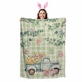 thumbnail image 2 of Throw Blanket Fleece Throw Blanket 50x80in, Easter Day Spring Floral Truck Eggs Leaves Soft Lightweight Bed Blankets Nature Green Plaid Fuzzy Couch Blankets for All Season, 2 of 9