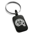 thumbnail image 1 of Stainless Steel Biohazard Skull Zombie Engraved Small Rectangle Dog Tag Charm Keychain Keyring, 1 of 1