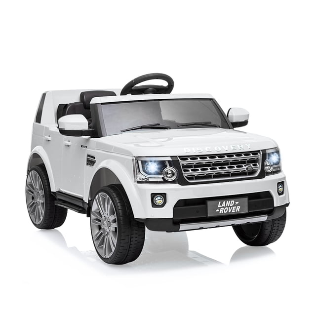 Coche eléctrico para niños 12V, juguete para montar 4.5 MPH para edades 3-8, con control remoto parental, reproductor de música, MP3, luces LED (blanco)