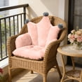 thumbnail image 6 of 14X14in Outdoor Round Papasan Chair Cushion Round Egg Chair Cushion Replacement with Ties Rattan Papasan Chair Pad for Patio Garden Pink, 6 of 6
