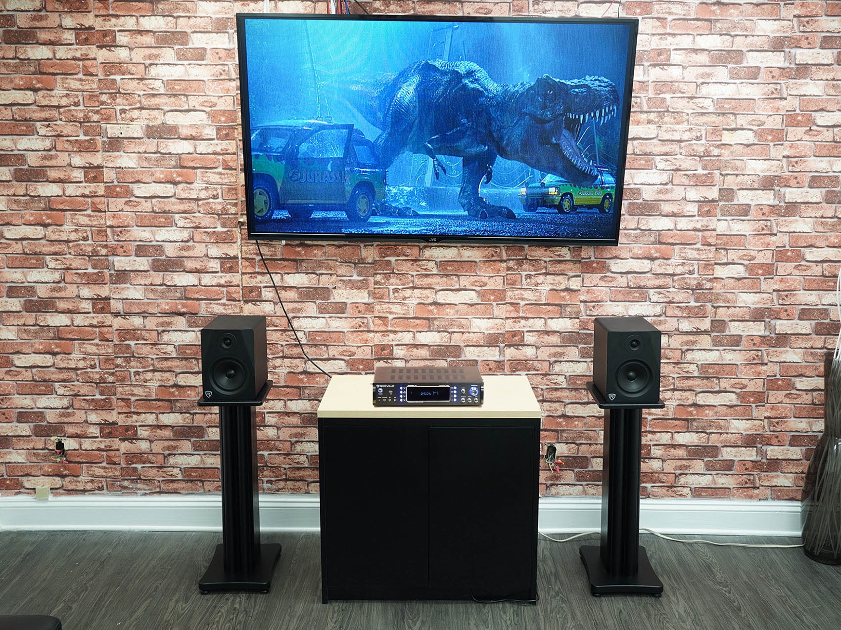 (2) Rockville APM6B 6.5" USB Studio Monitor Speakers+28" Black Premium Stands