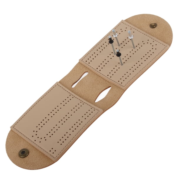 Bolsa Para Tablero De Puntuación De Juego De Cartas, Juego De Mesa De Cribbage De Cuero Estable De Cuero Y Metal De 2 Pistas Para Sala De Juegos