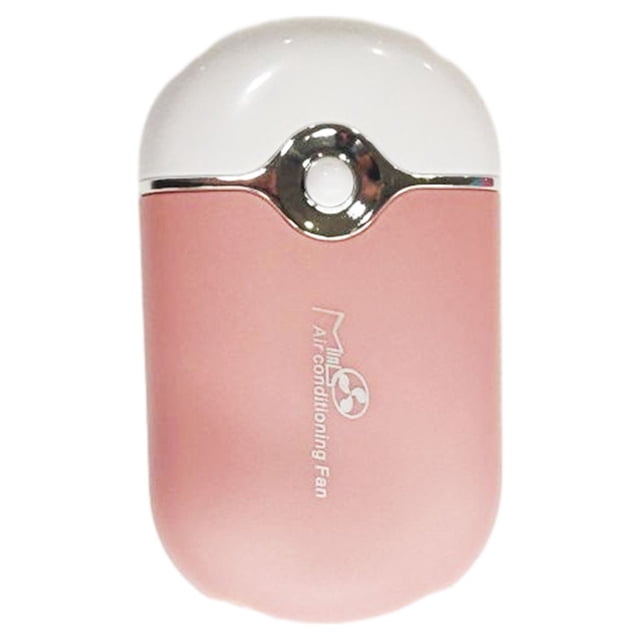 Mini ventilador enfriador portátil Qarigey con cuerda colgante color rosado