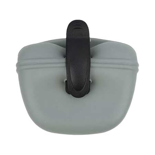 Billuyoard Bolsa de silicona para aperitivos de mascotas, portátil, lavable, Flexible, Adorable, reemplazo de entrenamiento, bolsa de juego, Suministros para perros Gris