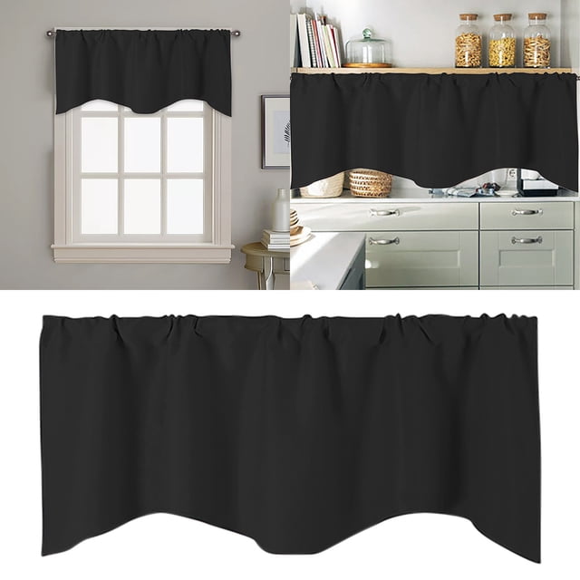 uhnmki Rideau de Porte Cuisine Occultant Rideau de Fenêtre Couleur Unie Poche Rideau en Forme d'Éventail Rideau Court 52 X 18 Pouces
