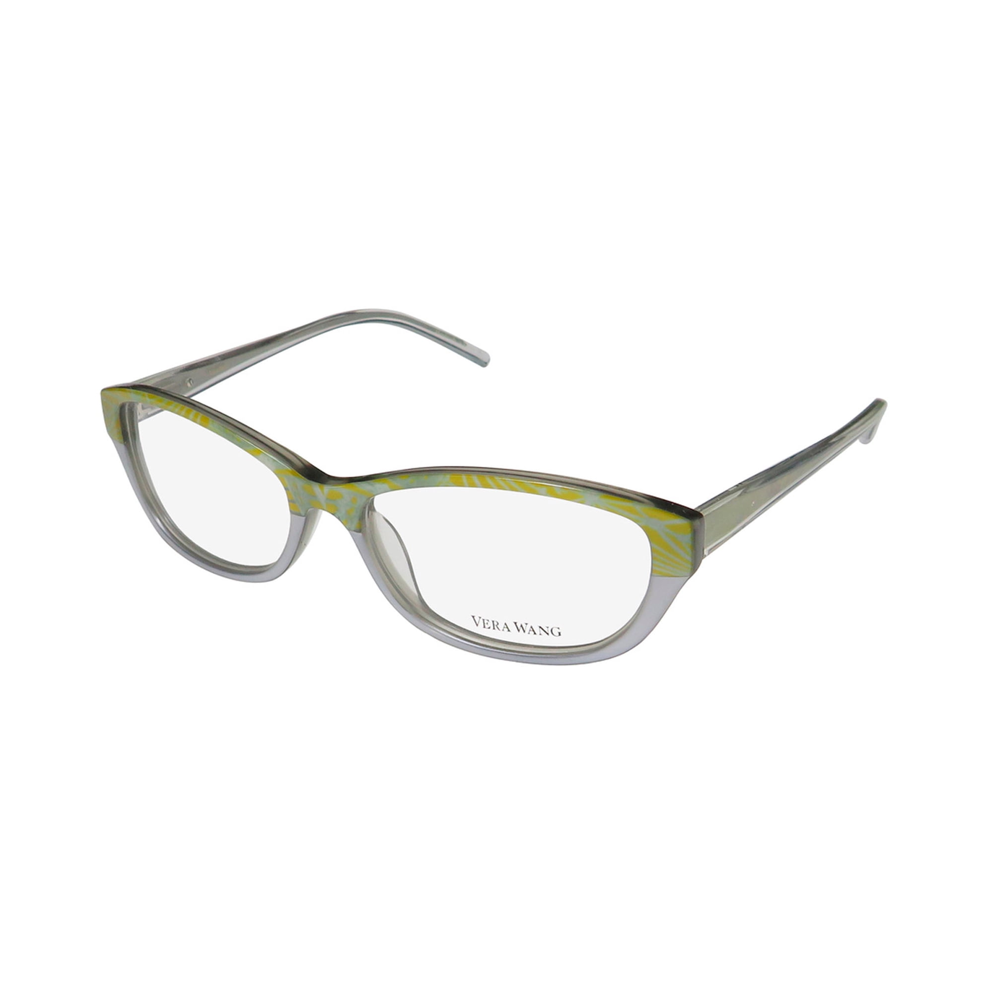 NEW VERA WANG V318 WOMENS/LADIES CAT EYE FULL-RIM LEMON FRAME DEMO LENSES 52-15-135 SPRING HINGES EYEGLASSES/GLASSES