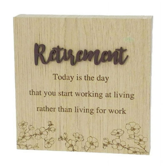 6"X6" Wood Grain Blocks-Retirement Block Sign